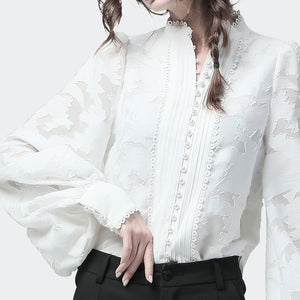 Lace Button Blouse (Available in 2 colors)