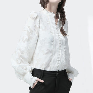 Lace Button Blouse (Available in 2 colors)