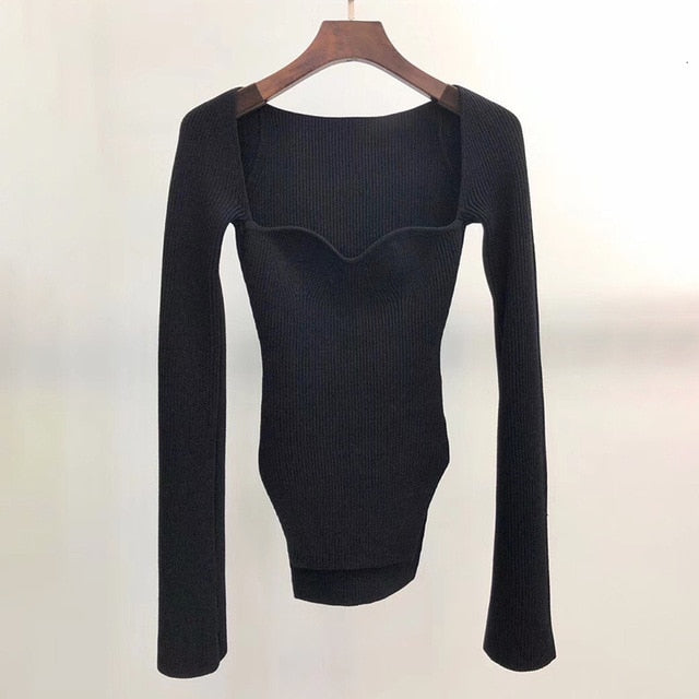 Square Neck Knit (comes in black & white)