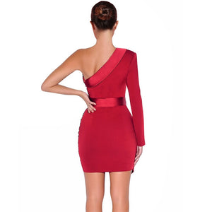 Red Sequin Off The Shoulder Dress